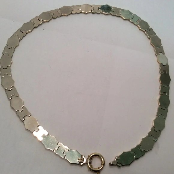 Lady's 14k Solid Real Heavy 2 Tone Yellow Gold XO Hearts Necklace 40.50gr 18'' - Picture 6 of 11